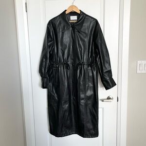 OAK + FORT Vegan Leather Trench Coat